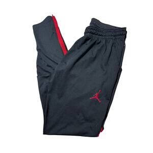 Jordan Mens M Black & Red Stretchy Logo Ankle Zip Athletic Pants